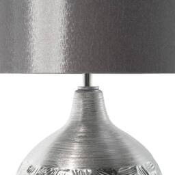 Wyld and Coco Porcelain Teardrop Table Lamp - Grey Faux-Silk Drum Shade 43 cm - thumbnail 4