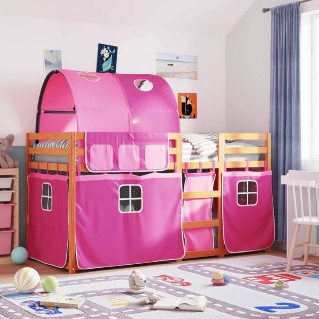 Berkfield Home Bunk Bed without Mattress Pink 90x190 cm Single Solid Wood Pine - image 1