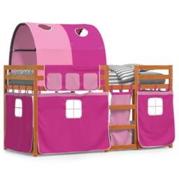 Berkfield Home Bunk Bed without Mattress Pink 90x190 cm Single Solid Wood Pine - thumbnail 2
