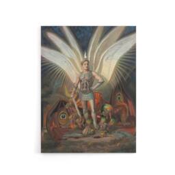 "Artery8 Wasastjerna Archangel Michael Defeating the Dragon Canvas Art Print - Size: W12"" x H16""" - thumbnail 1