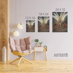 "Artery8 Wasastjerna Archangel Michael Defeating the Dragon Canvas Art Print - Size: W12"" x H16""" - thumbnail 4