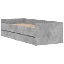 Berkfield Home Bed Frame with Drawers without Mattress Concrete Grey 90x200 cm - thumbnail 4