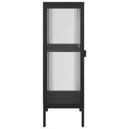 Berkfield Home Sideboard Black 40x35x105 cm Glass & Steel - Size: 40 x 35 x 105 cm - thumbnail 7