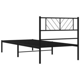 Berkfield Home Metal Bed Frame with Headboard Black 90x200 cm - thumbnail 7