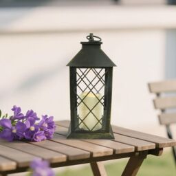 "Bright Zeal 2 Pcs Black Gold Decorative Candle Lanterns 13.5"" Christmas" - thumbnail 3