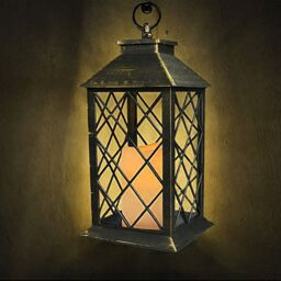 "Bright Zeal 2 Pcs Black Gold Decorative Candle Lanterns 13.5"" Christmas" - thumbnail 8