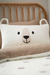 Catherine Lansfield 'Cosy Bear' So Soft Duvet Cover Set in Natural - Size: Single - thumbnail 2
