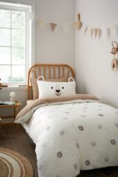 Catherine Lansfield 'Cosy Bear' So Soft Duvet Cover Set in Natural - Size: Single - thumbnail 1