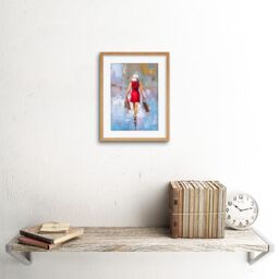 "Artery8 Wall Art Print Woman Shopping City Art Framed 9x7 inch in Beige - Size: W7"" x H9""" - thumbnail 2