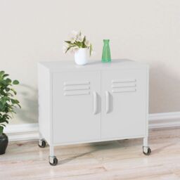 Berkfield Home Storage Cabinet White 60x35x56 cm Steel - Size: 60 x 35 x 56 cm - thumbnail 1