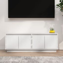 Berkfield Home TV Cabinet White 110x34x40 cm Solid Wood Pine - Size: 110 x 34 x 40 cm