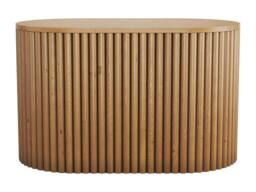 Vente-unique Wall-Hung Teak Vanity Unit - 90 Cm - TOWARI in Light Oak - thumbnail 4