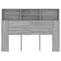 Berkfield Home Headboard Cabinet Grey Sonoma 140x19x103.5 cm - thumbnail 5