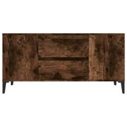 Berkfield Home TV Cabinet Smoked Oak 102x44.5x50 cm Engineered Wood in Brown - thumbnail 6