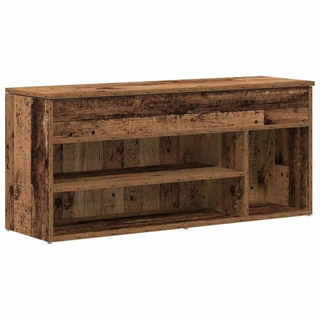 Berkfield Home Shoe Bench Old Wood 102x30.5x45 cm Engineered Wood in Brown - image 1