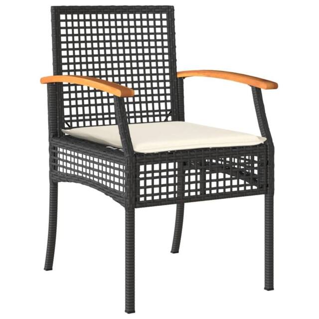 Berkfield Home Beautiful 5 Piece Garden Dining Set with Cushions Black Poly Rattan - image 1