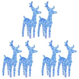 Berkfield Home Beautiful Christmas Reindeers 6 pcs Blue 240 LEDs Acrylic - thumbnail 3