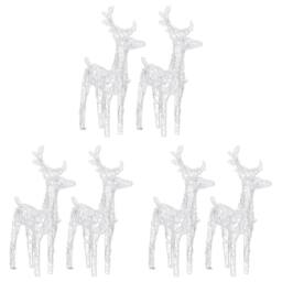 Berkfield Home Beautiful Christmas Reindeers 6 pcs Blue 240 LEDs Acrylic - thumbnail 1
