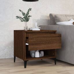 Berkfield Home Side Table Brown Oak 50x46x50 cm Engineered Wood - Size: 50 x 46 x 50 cm - thumbnail 3