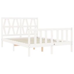 Berkfield Home Bed Frame with Headboard White 120x200 cm Solid Wood - thumbnail 5