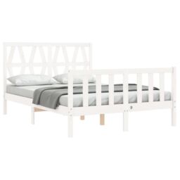 Berkfield Home Bed Frame with Headboard White 120x200 cm Solid Wood - thumbnail 4