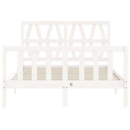 Berkfield Home Bed Frame with Headboard White 120x200 cm Solid Wood - thumbnail 6