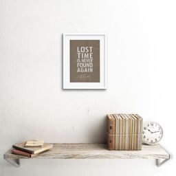 "Artery8 Wall Art Print Dictionary Page Quote Benjamin Franklin Lost Time Artwork Framed 9X7 Inch in White - Size: W7"" x H9""" - thumbnail 2