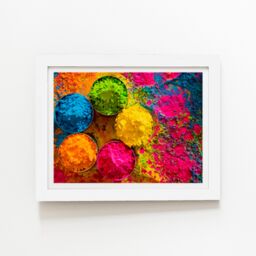 "Warren Reed - Designer Colourful Bowls Framed Art Print in White - Size: W12"" x H16""" - thumbnail 2