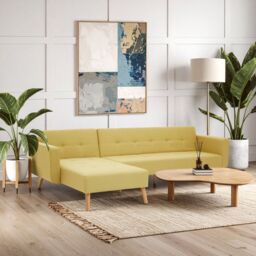 Orsina Comfortable Hagen Grey Large Corner Sofa Bed, Functional Pull Out Sofa Bed For Livingroom, Modern Sofa Bed in Green