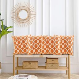 Luxury Living Luxury Chenille Cushion set of 4 in Orange - Size: 45 cm x 45 cm - thumbnail 6