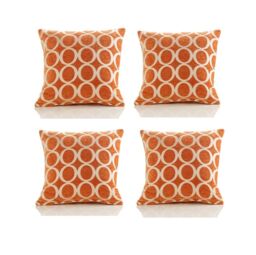 Luxury Living Luxury Chenille Cushion set of 4 in Orange - Size: 45 cm x 45 cm - thumbnail 2