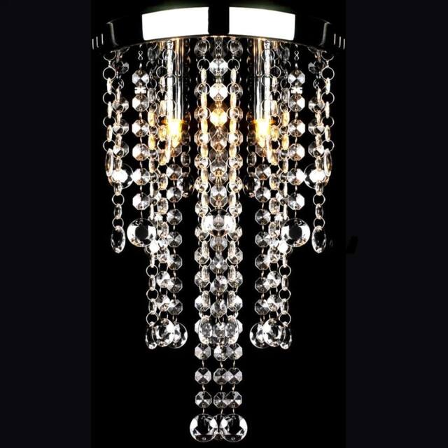 Berkfield Home White Metal Ceiling Lamp with Crystal Beads in Silver - image 1
