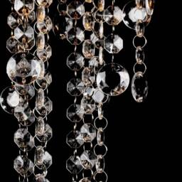 Berkfield Home White Metal Ceiling Lamp with Crystal Beads in Silver - thumbnail 3