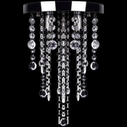 Berkfield Home White Metal Ceiling Lamp with Crystal Beads in Silver - thumbnail 4