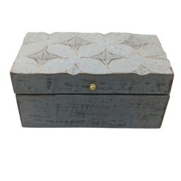 KDMD Vintage Deco - Multi Purpose Box - 22x12x10cm - Grey Star - Size: 22 x 12 x 10 cm - thumbnail 1