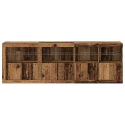 Berkfield Home Sideboard with LED Lights Old Wood 202x37x67 cm Engineered Wood in Brown - Size: 202 x 37 x 67 cm - thumbnail 6