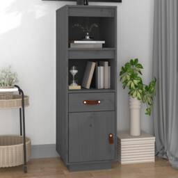 Berkfield Home Highboard Grey 34x40x108, 5 cm Solid Wood Pine - thumbnail 2