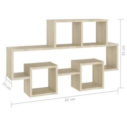 Berkfield Home Durable Car-shaped Wall Shelf Sonoma Oak 82x15x51 cm Engineered Wood in Light Oak - Size: 82 x 15 x 51 cm - thumbnail 6