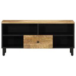 Berkfield Home TV Cabinet 100x33x46 cm Solid Wood Mango in Brown - Size: 100 x 33 x 46 cm - thumbnail 3