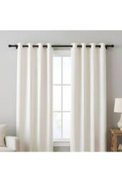 Living and Home Glossy Black Metal Telescopic Curtain Rod with Brackets - Size: 180 cm - thumbnail 2
