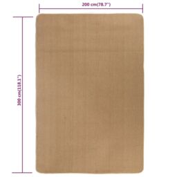 Berkfield Home Area Rug Jute with Latex Backing 200x300 cm in Brown - Size: 100 cm diameter - thumbnail 5