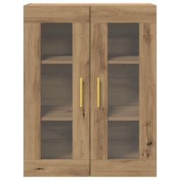 Berkfield Home Wall-Mounted Cabinet with Glass Doors Artisan Oak 69, 5x34x90 cm in Brown - Size: 5 x 34 x 90 cm - thumbnail 6