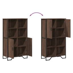 Berkfield Home Highboard Brown Oak 79.5x35.5x137.5 cm Engineered wood - thumbnail 9