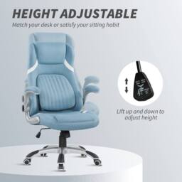 KORVIXA Blue High Back Executive Office Chair w/ Adjustable - Size: 100 cm x 100 cm - thumbnail 3