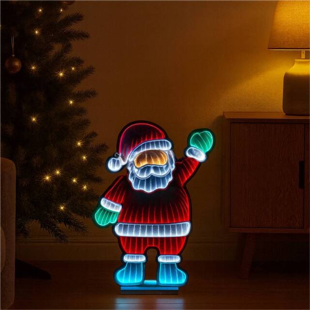 Xmas Haus 39x59cm 190 Led Santa Infinity Light 3m Cable - Size: 39x59 cm - image 1