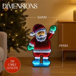 Xmas Haus 39x59cm 190 Led Santa Infinity Light 3m Cable - Size: 39x59 cm - thumbnail 2