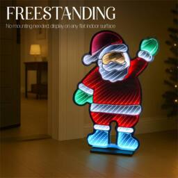 Xmas Haus 39x59cm 190 Led Santa Infinity Light 3m Cable - Size: 39x59 cm - thumbnail 3