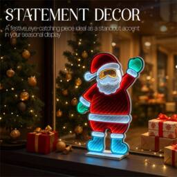 Xmas Haus 39x59cm 190 Led Santa Infinity Light 3m Cable - Size: 39x59 cm - thumbnail 6