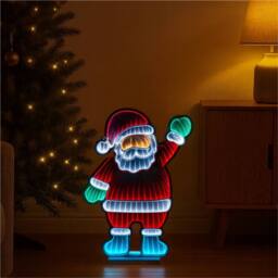 Xmas Haus 39x59cm 190 Led Santa Infinity Light 3m Cable - Size: 39x59 cm - thumbnail 1