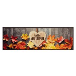Berkfield Home Kitchen Rug Washable Autumn 60x180 cm Velvet in Brown - thumbnail 2